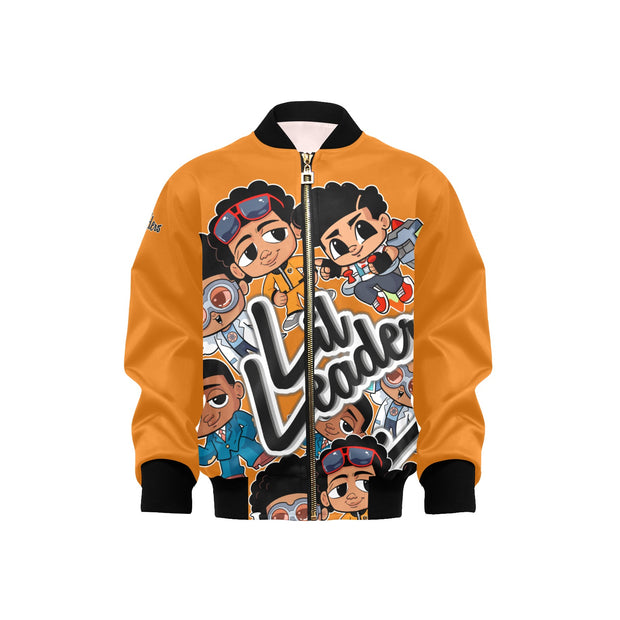 Lil Leaders "Boy Gang All Over" - Boys Bomber Jacket w/Pockets - (Grey Camo)