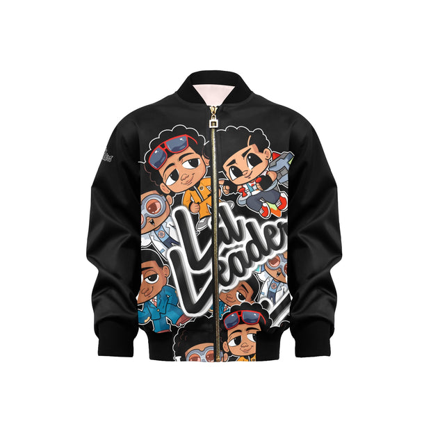 Lil Leaders "Boy Gang All Over" - Boys Bomber Jacket w/Pockets - (Black)