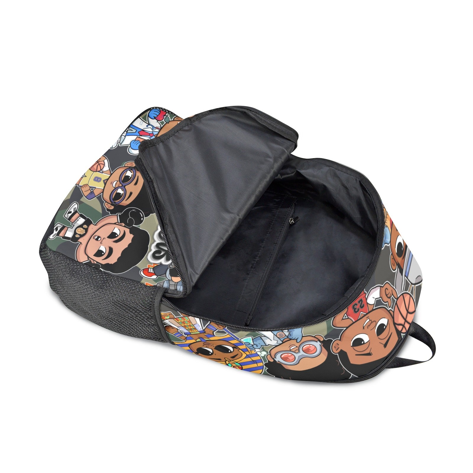 Lil Leaders Backpack - Boys - Gang Camo All-Over Print Unisex Casual Backpack with Side Mesh Pockets