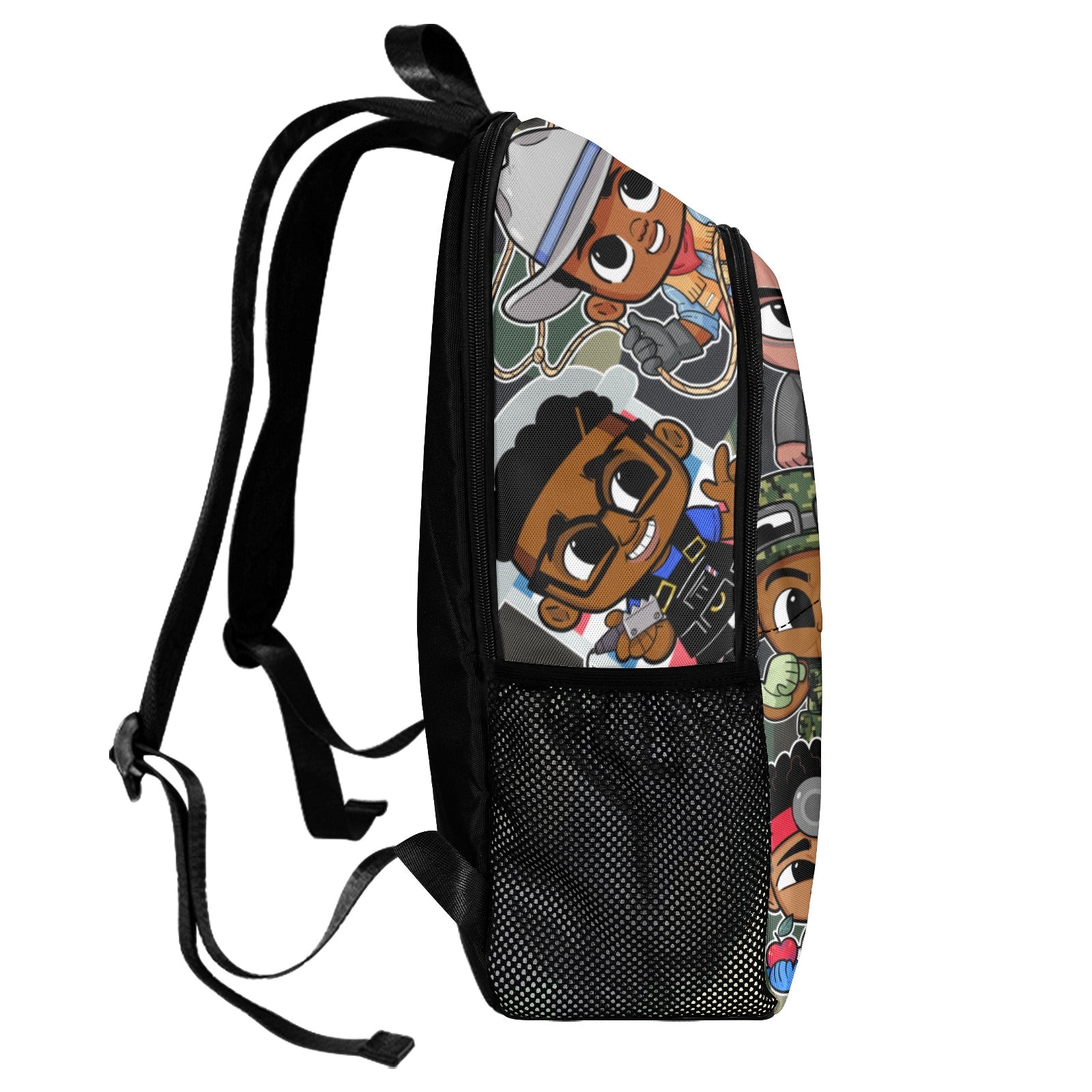 Lil Leaders Backpack - Boys - Gang Camo All-Over Print Unisex Casual Backpack with Side Mesh Pockets