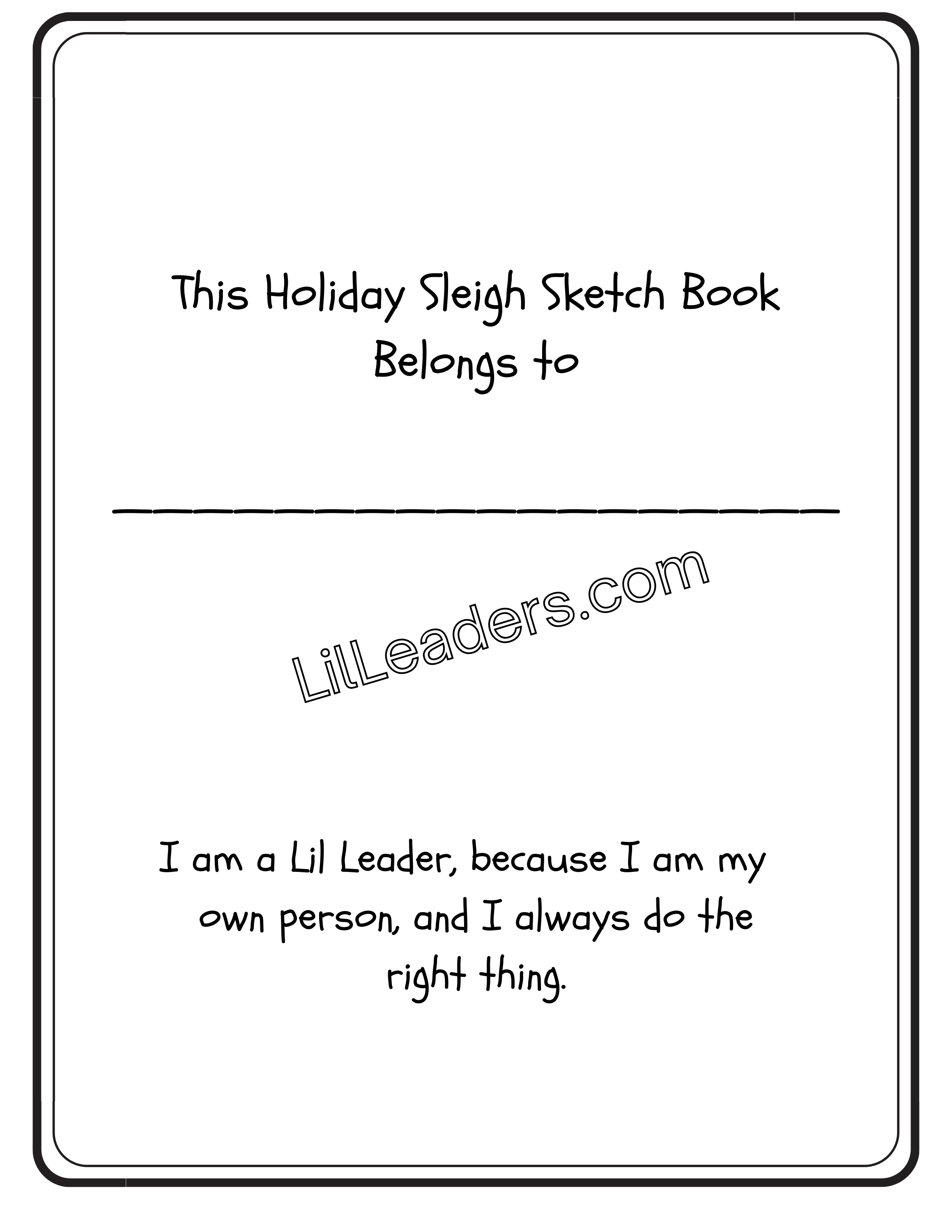 Lil Leaders Holiday Sleigh Sketch Book