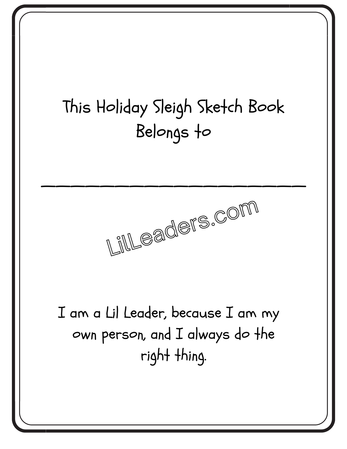 Lil Leaders Holiday Sleigh Sketch Book