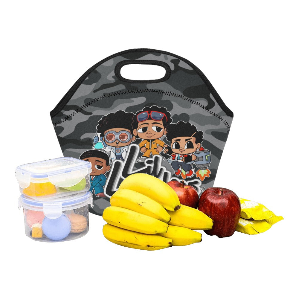 Lil Leaders - "Boy Gang" - Boys Lunch Bag - (Grey Camo)